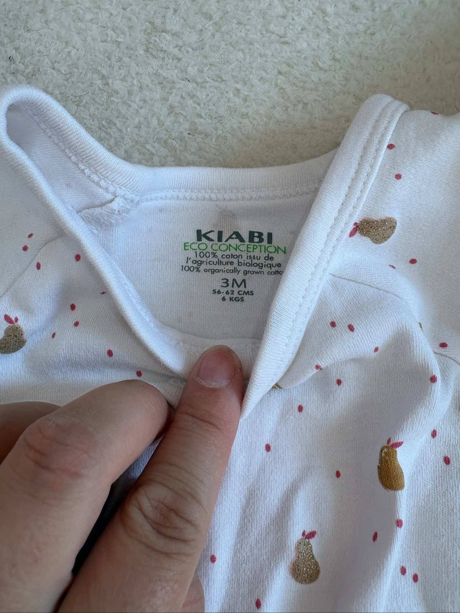Lot of 5 baby girl bodysuits 3 months – Kiabi, H&M & Tex – photo 6